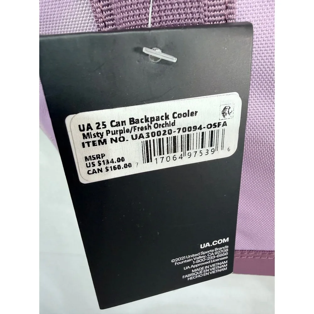 Under Armour 25 Can Backpack Cooler Purple/Orchid Sideline Tailgate Beach New